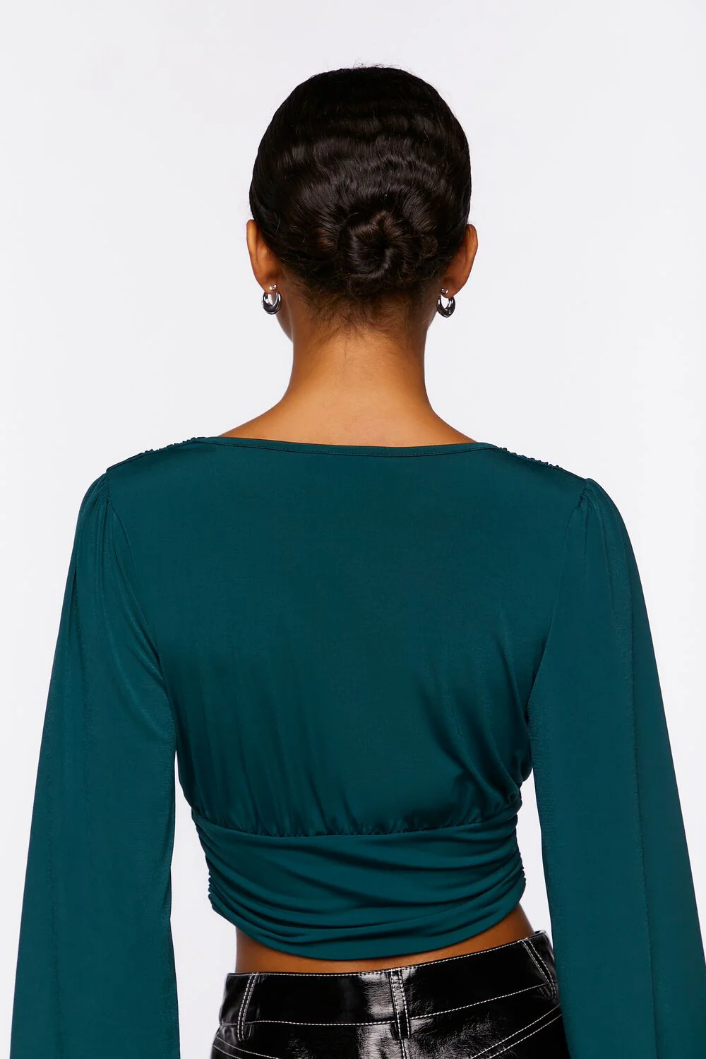 Plunging Shirred Crop Top - Image 3