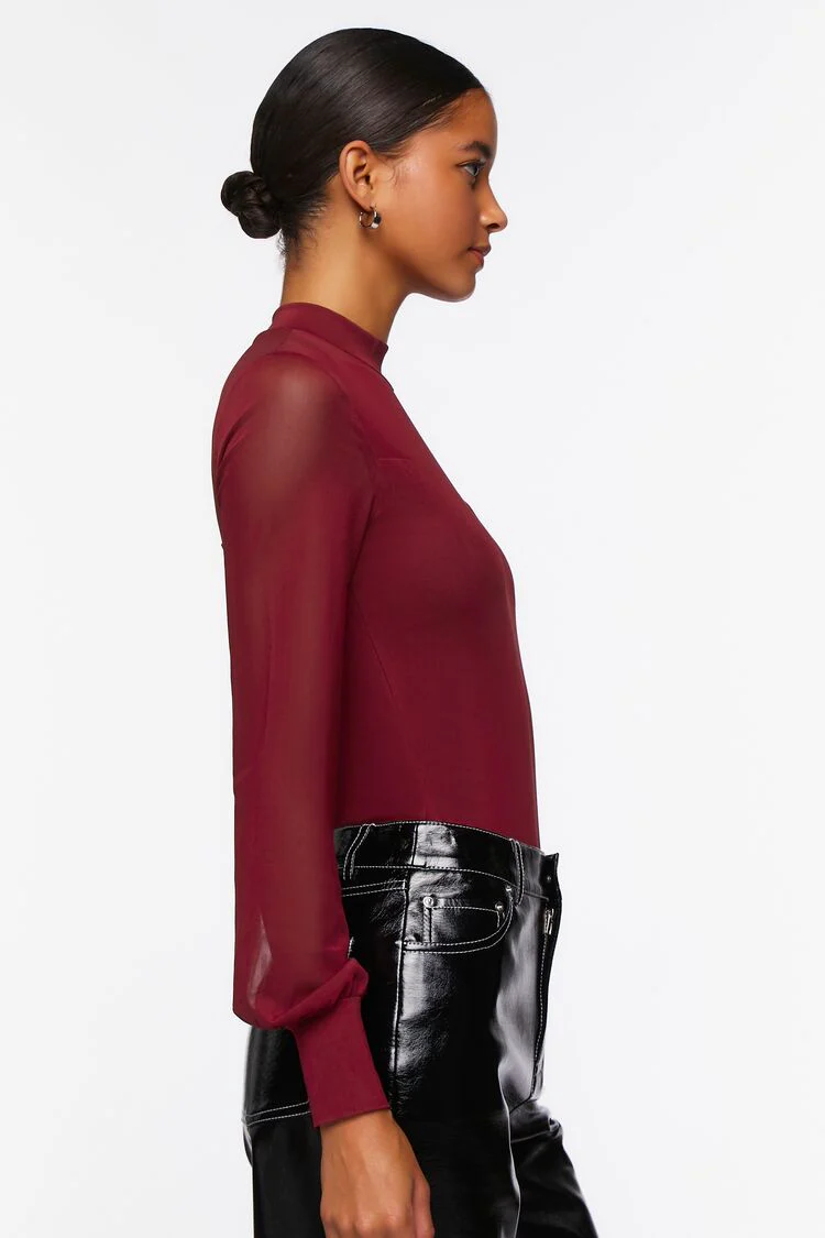 Sheer Illusion Neck Bodysuit - Image 2