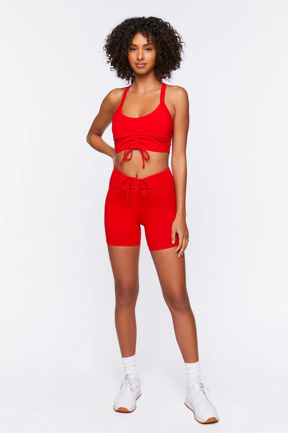 Ruched Drawstring Sports Bra - Image 4