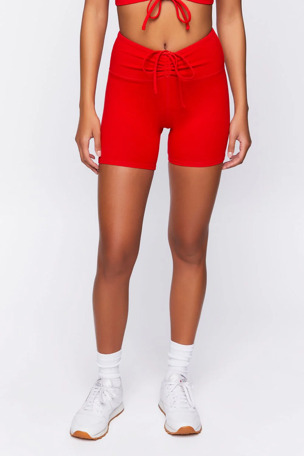 Active Ruched Drawstring Biker Shorts - Image 2