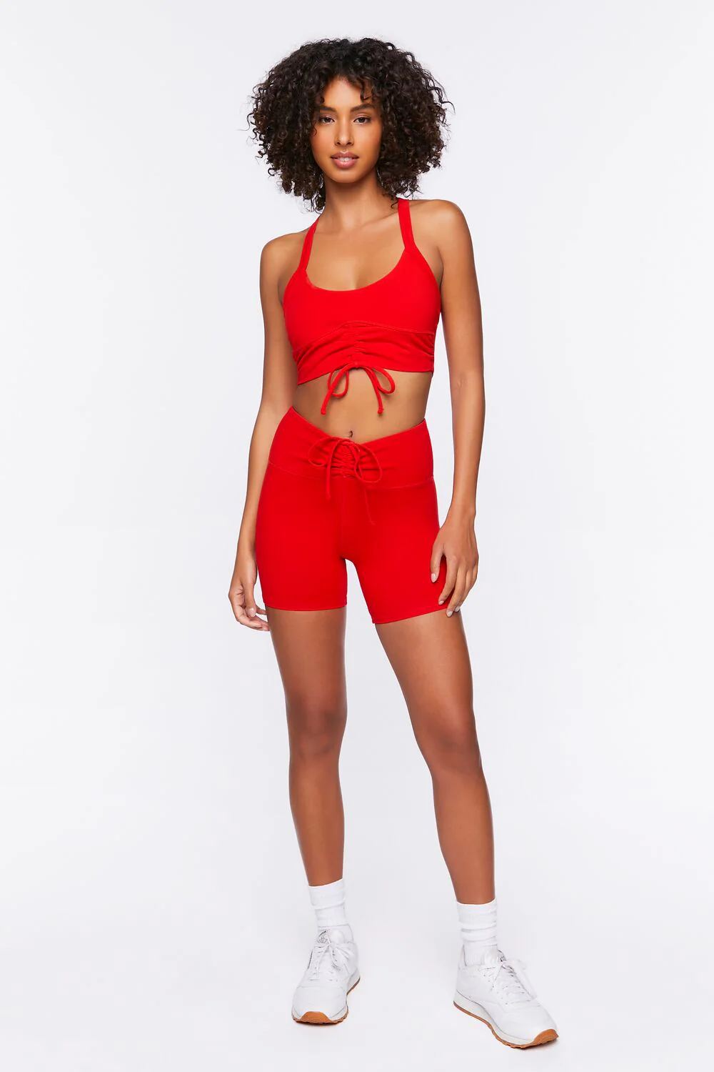 Active Ruched Drawstring Biker Shorts - Image 5