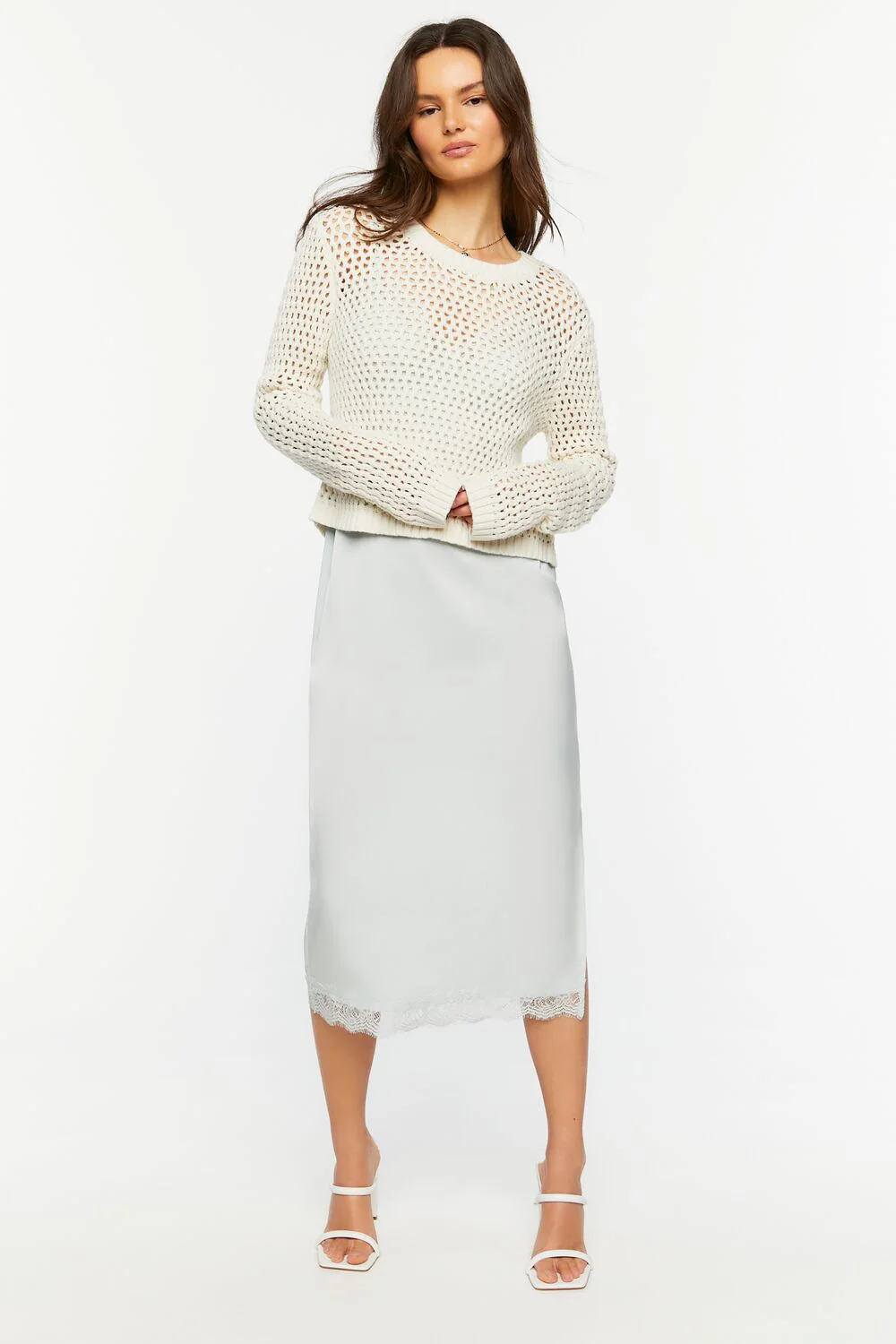 Open-Knit Drop-Sleeve Sweater - Image 4