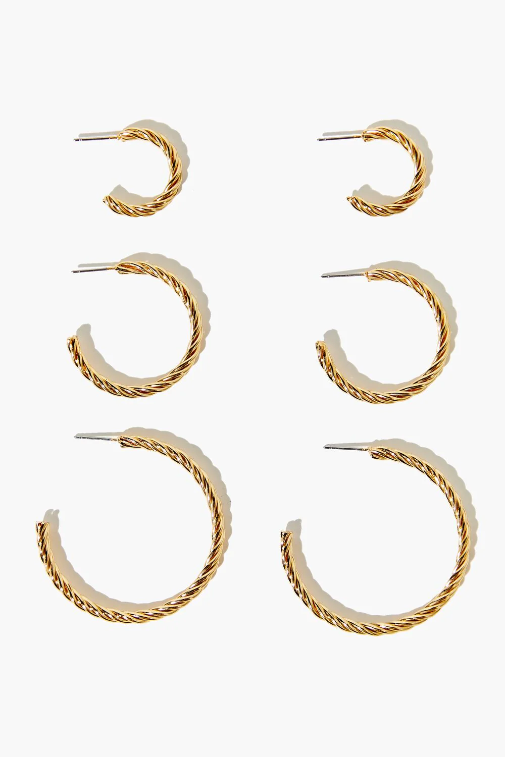 Twisted Open-End Hoop Earring Set - Image 2