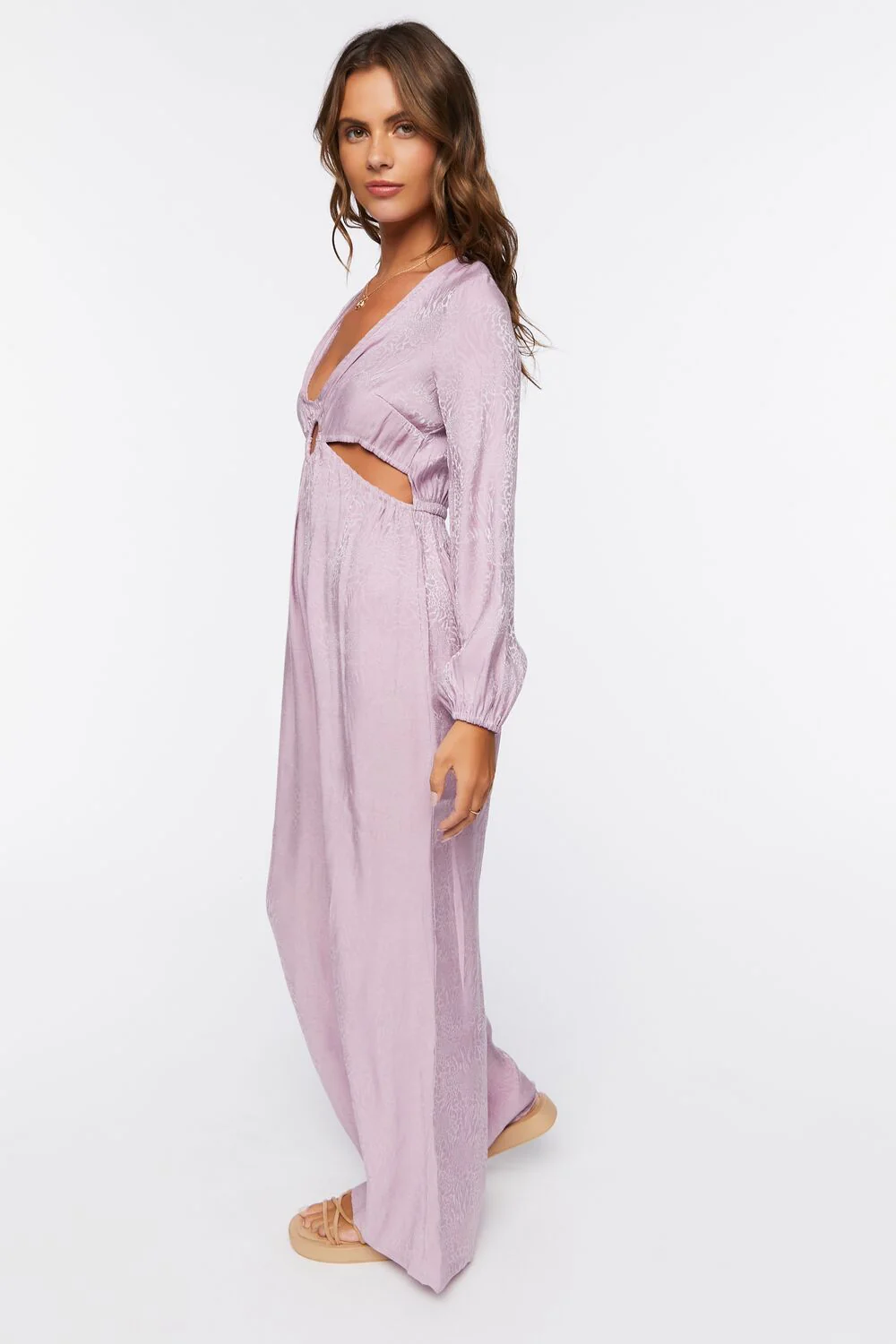 Satin Wide-Leg Cutout Jumpsuit - Image 2
