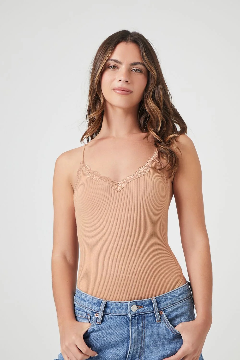 Seamless Ribbed Racerback Bodysuit - Image 7