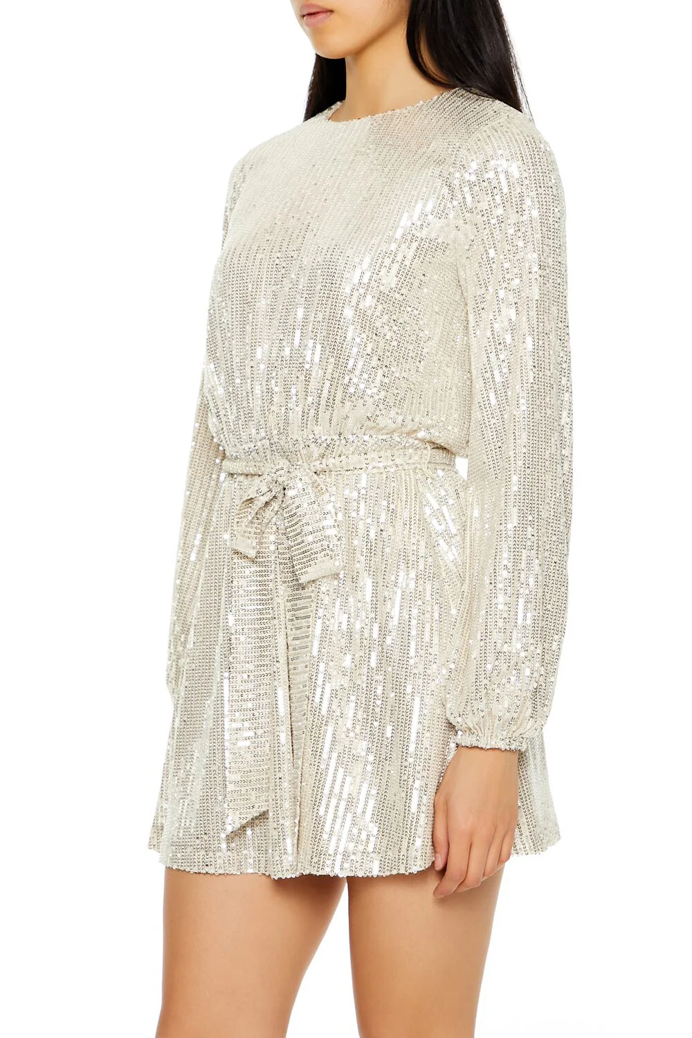 Sequin Long-Sleeve Mini Dress - Image 3