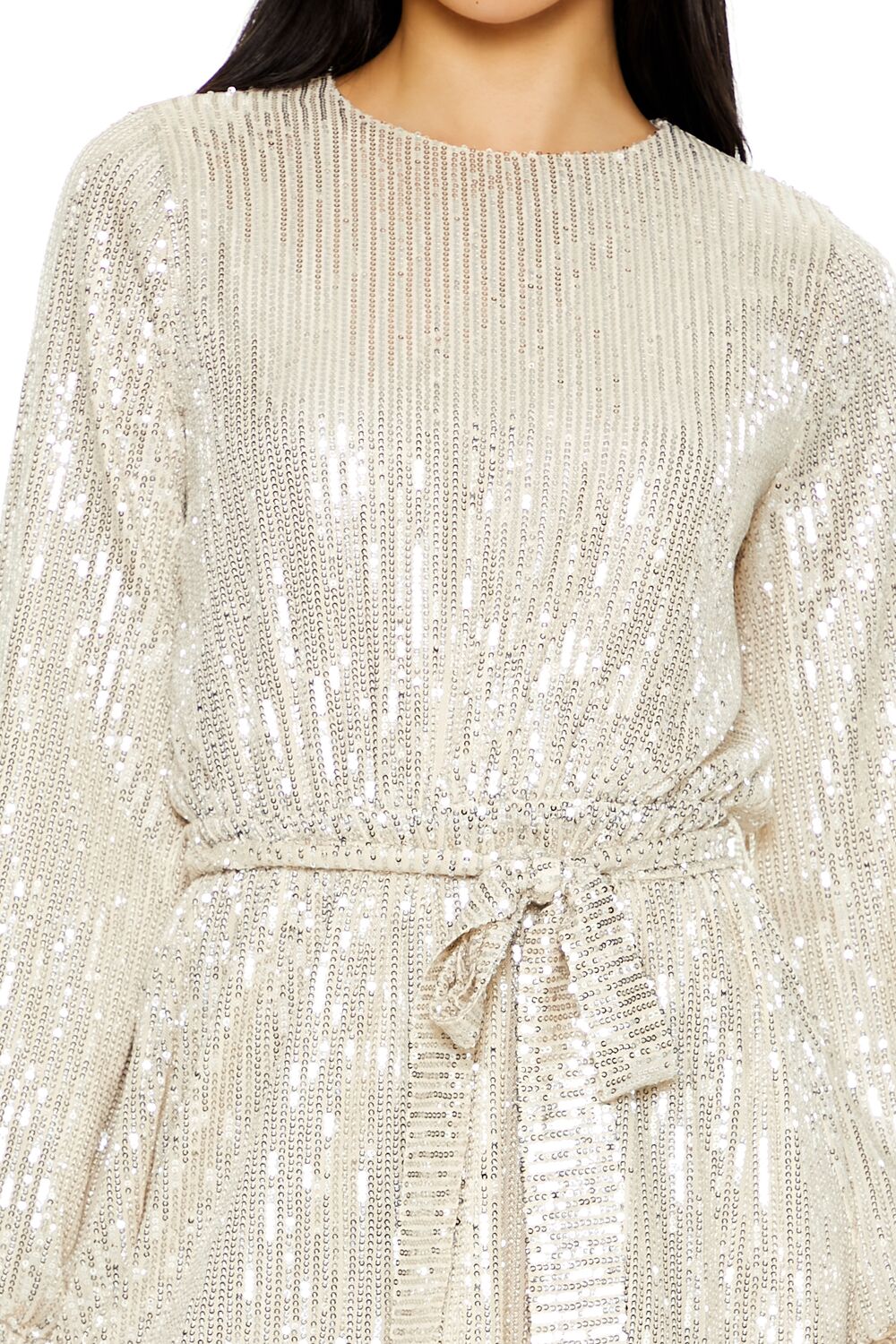 Sequin Long-Sleeve Mini Dress - Image 5