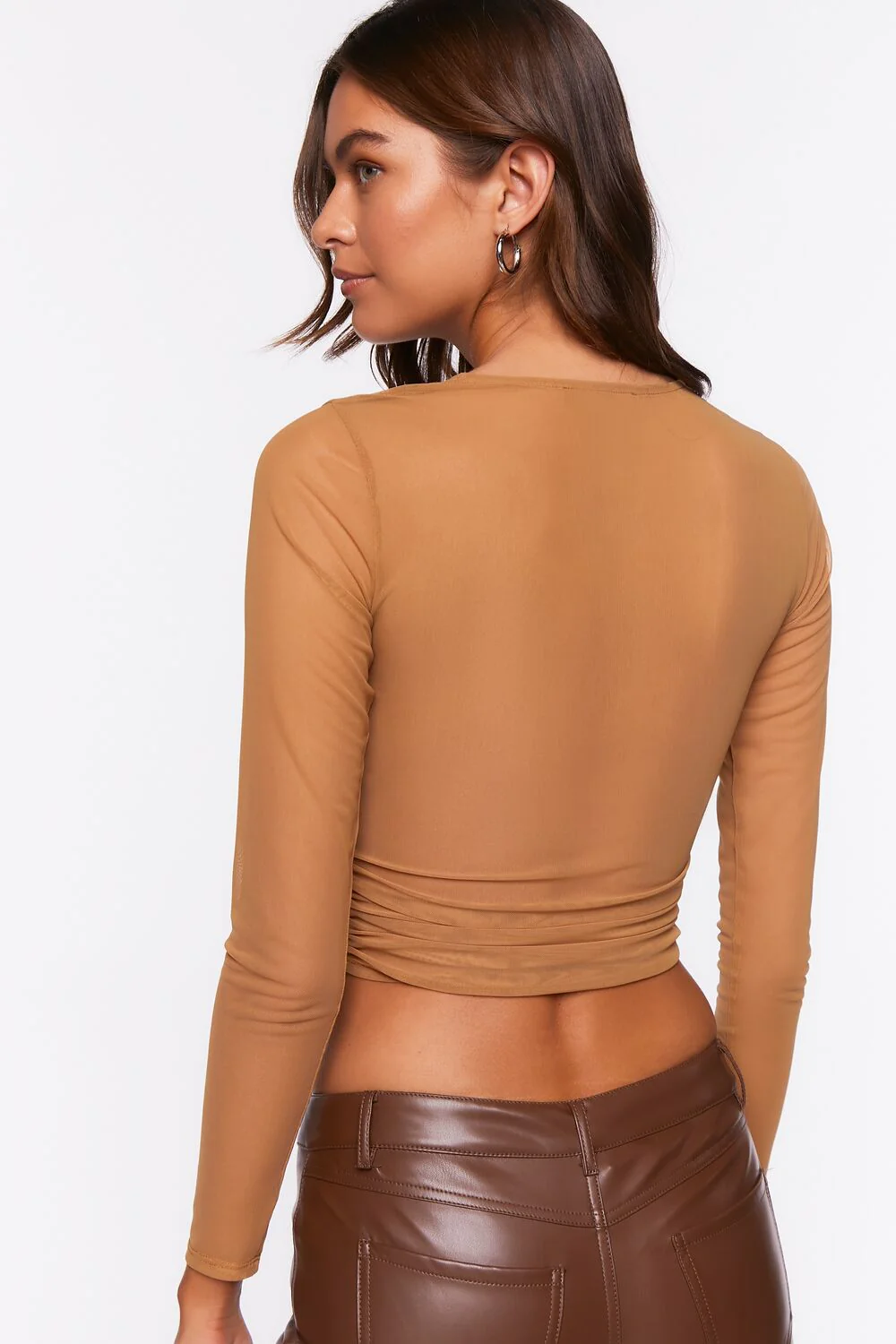 Illusion Neckline Corset Crop Top - Image 3
