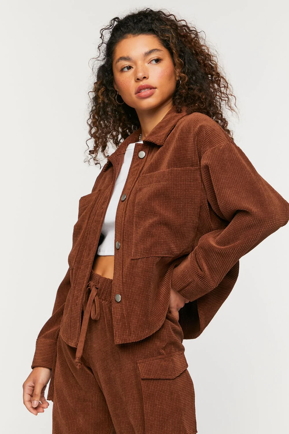 Waffle Corduroy Shacket - Image 3