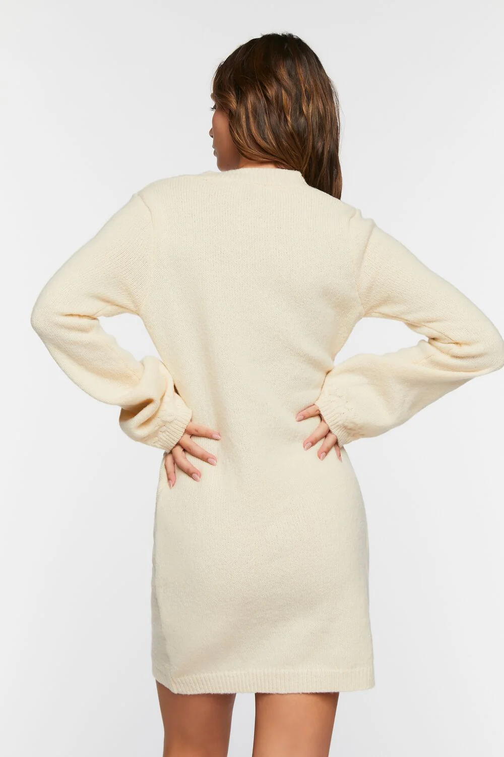 Cable Knit Button-Front Sweater Dress - Image 3
