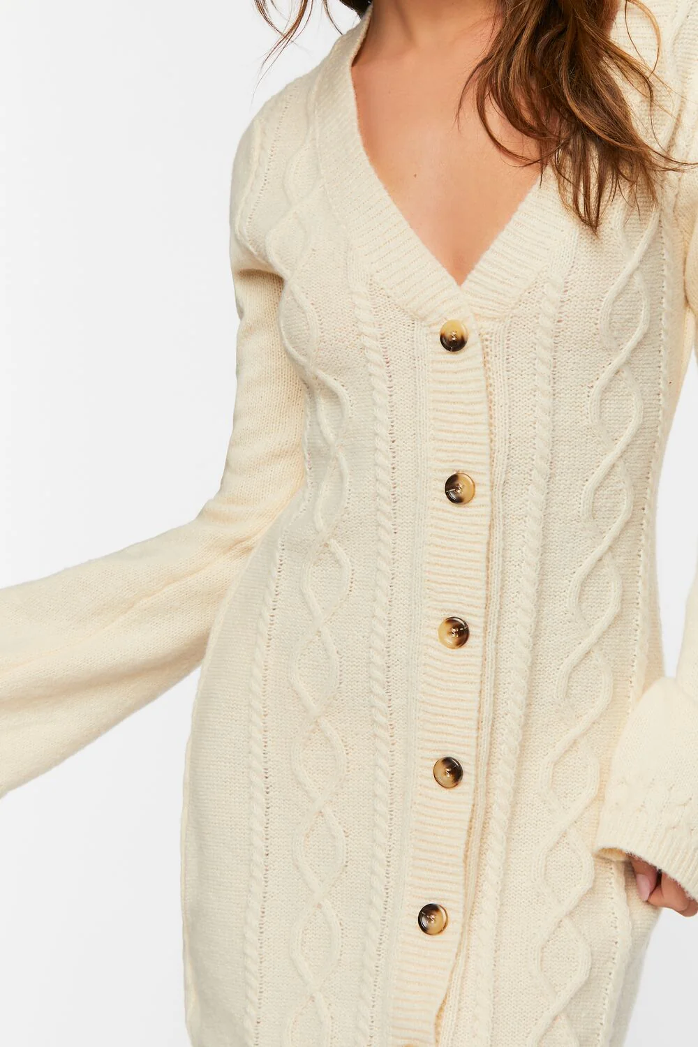 Cable Knit Button-Front Sweater Dress - Image 5