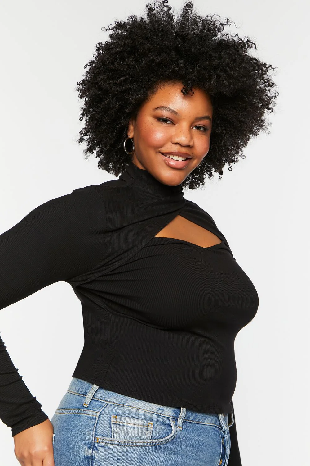 Plus Size Twisted Cutout Combo Top - Image 2