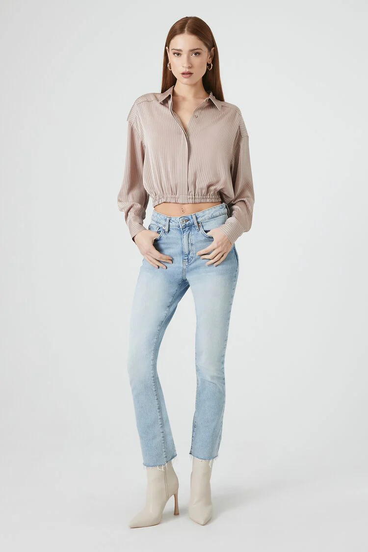 Cropped Satin Shirt - Image 4