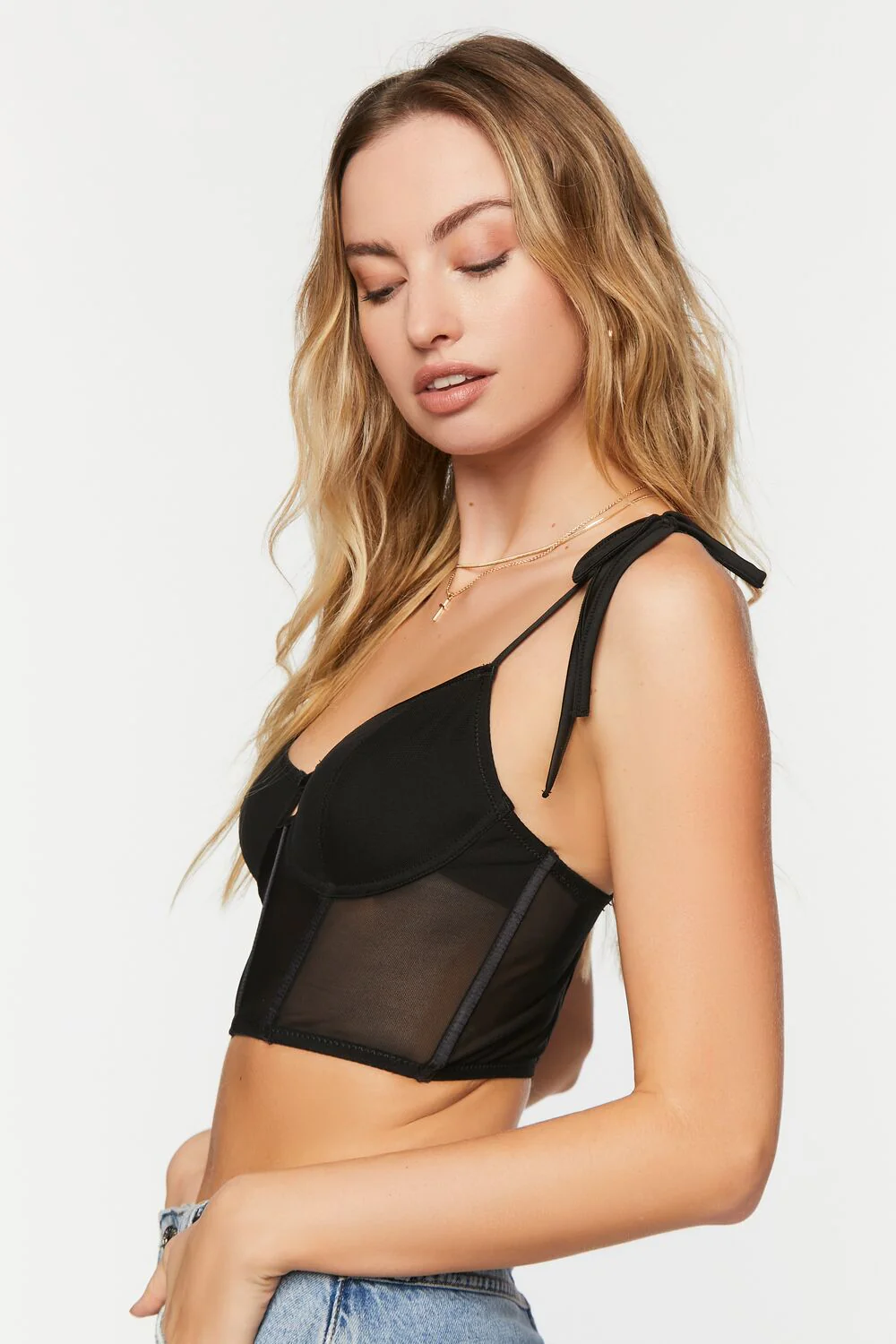 Mesh Tie-Strap Bustier - Image 2