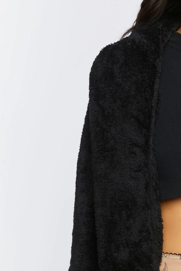 Faux Shearling Hooded Jacket - Image 5