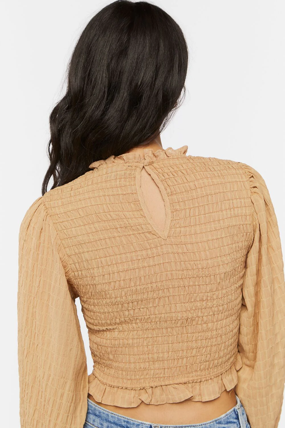 Smocked Peasant-Sleeve Top - Image 3