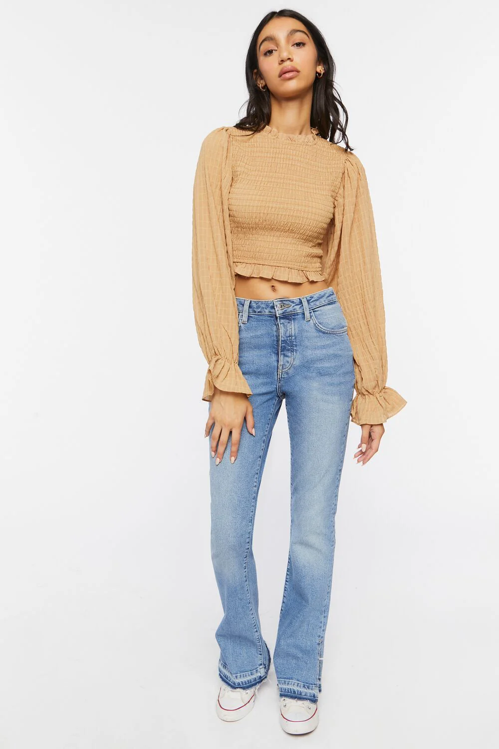 Smocked Peasant-Sleeve Top - Image 4