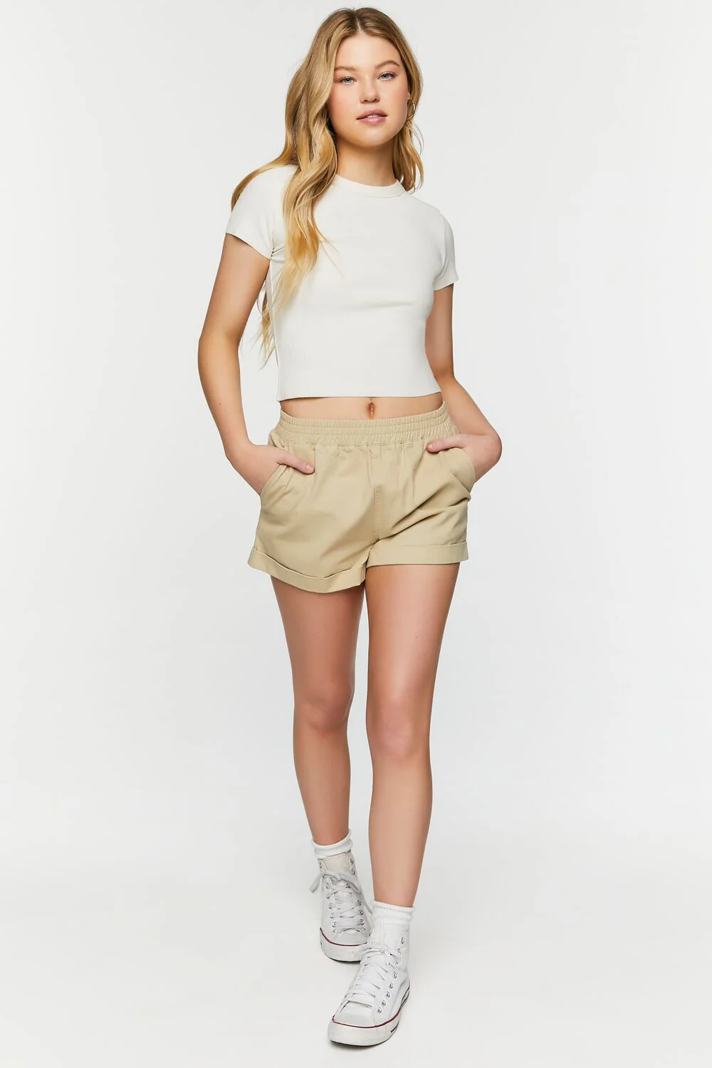 Twill Mid-Rise Cuffed Shorts - Image 5