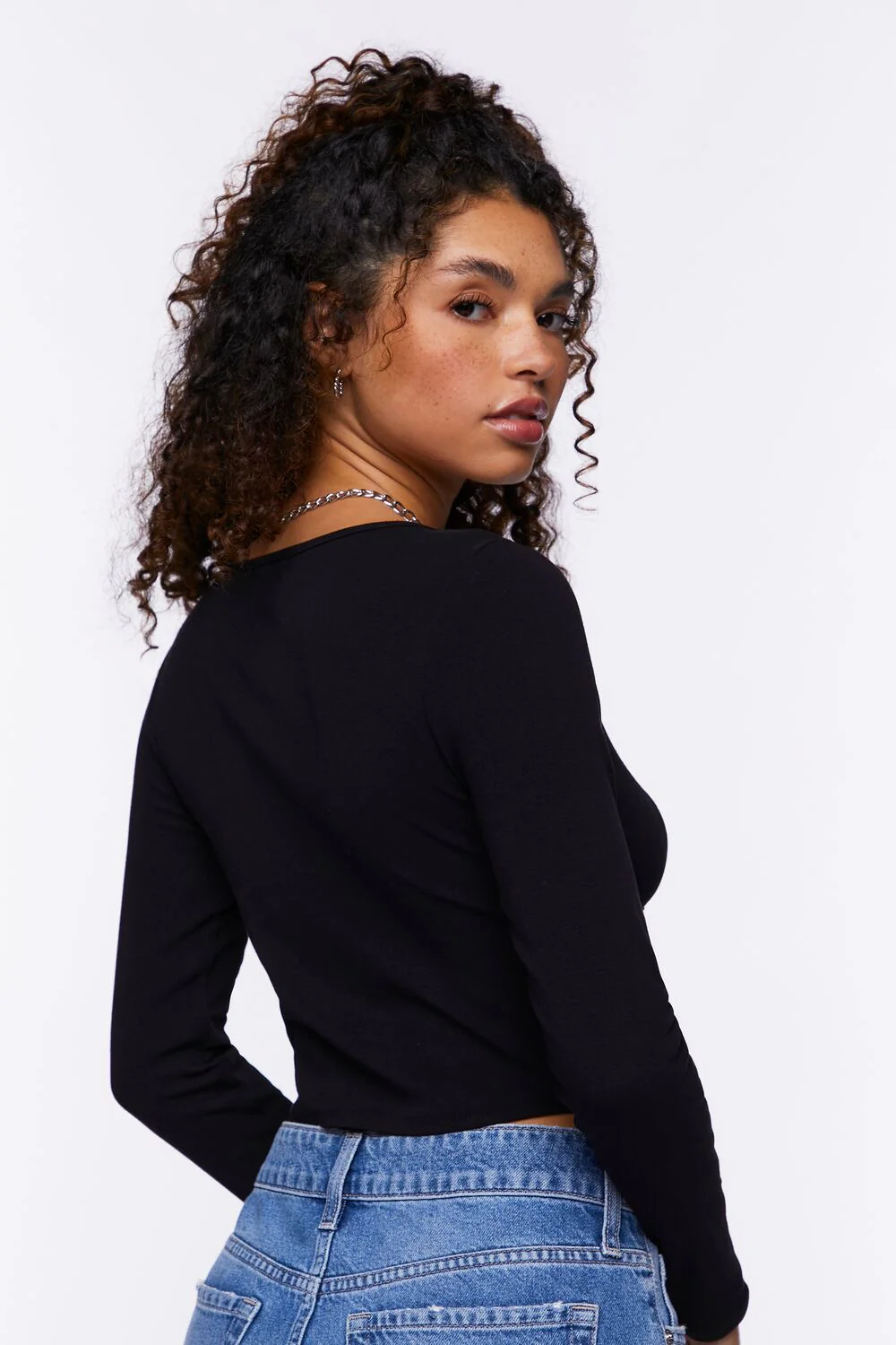 Underbust Long-Sleeve Crop Top - Image 3