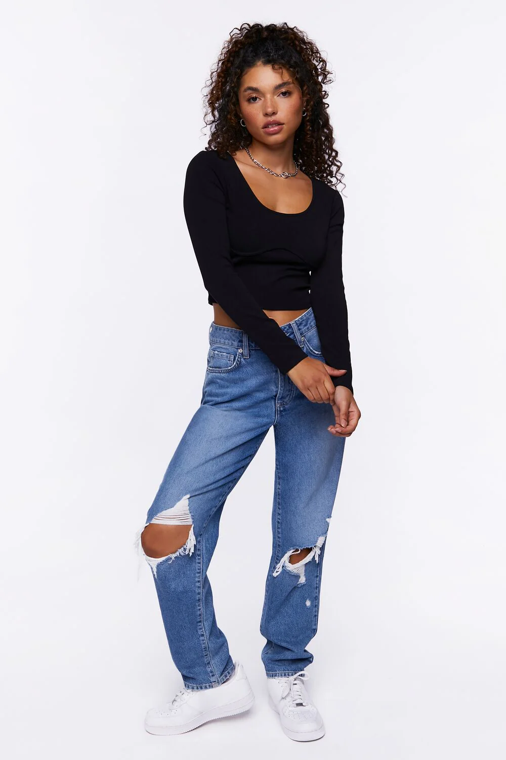 Underbust Long-Sleeve Crop Top - Image 4