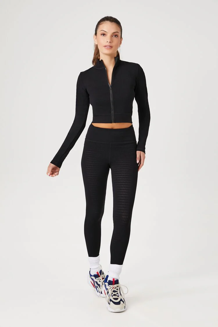 Active Seamless Textured Zip-Up Jacket - Image 4