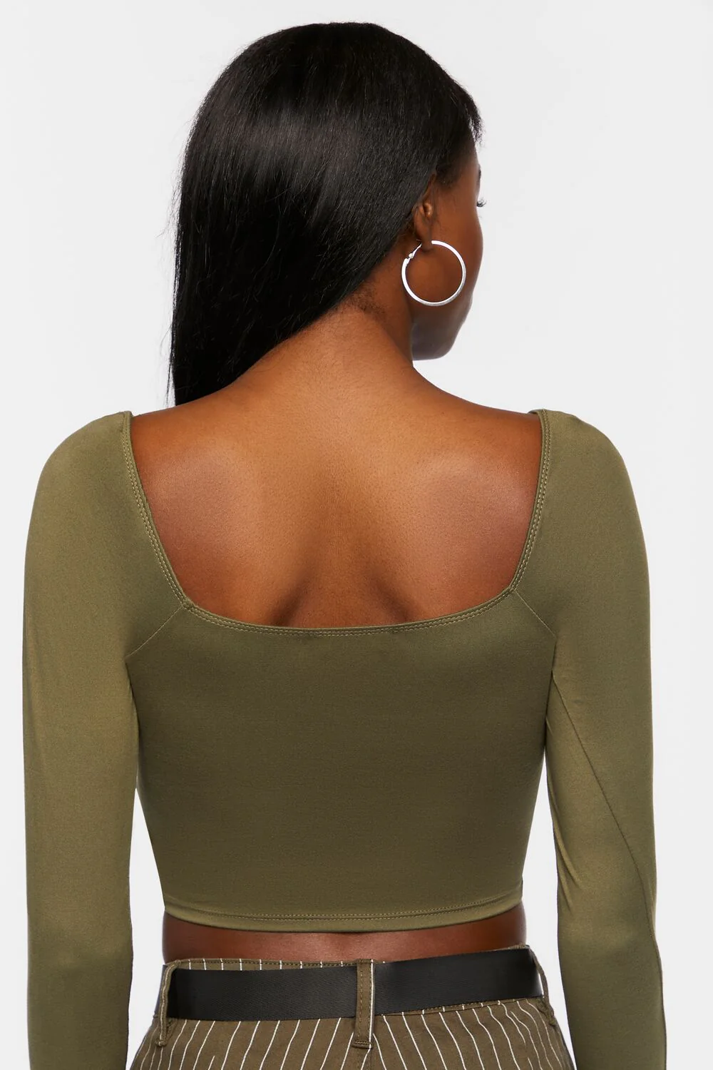 Twist-Front Long-Sleeve Crop Top - Image 3