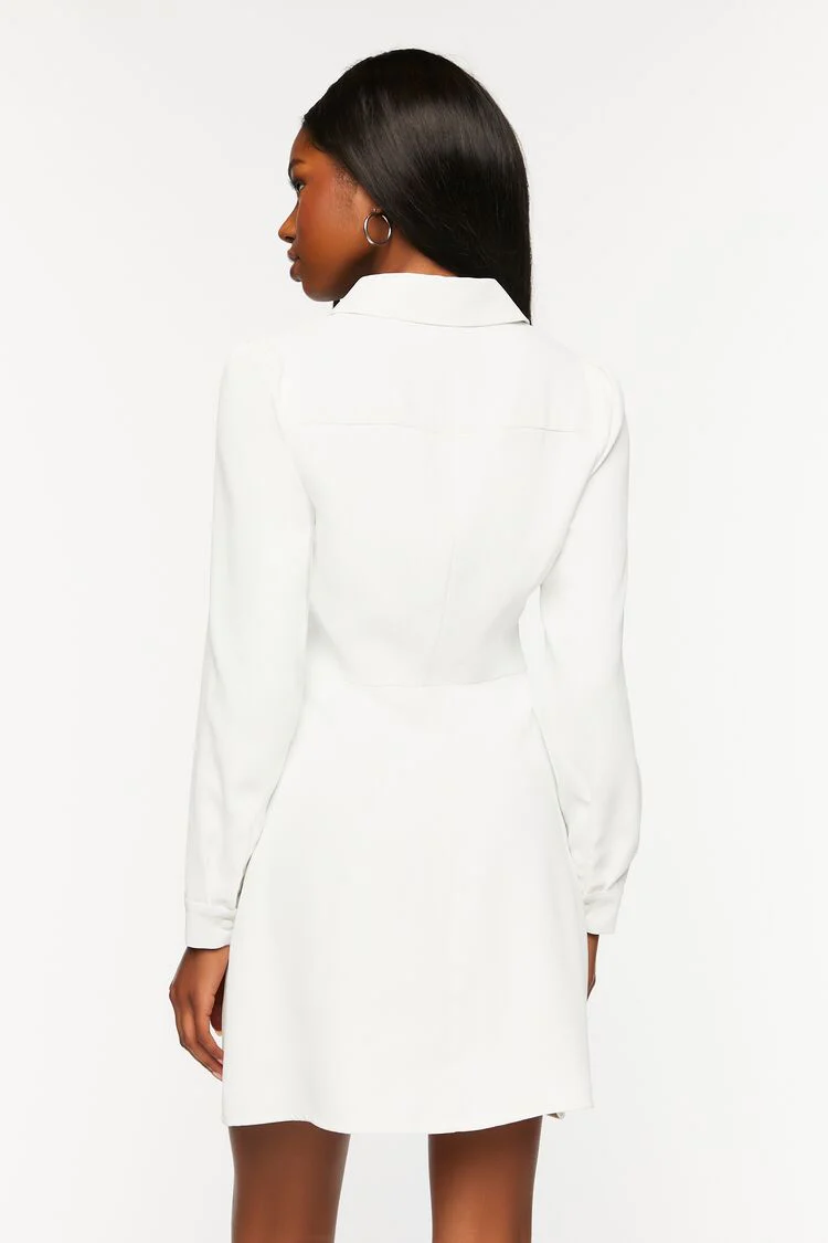 Collared Button-Front Mini Dress - Image 3