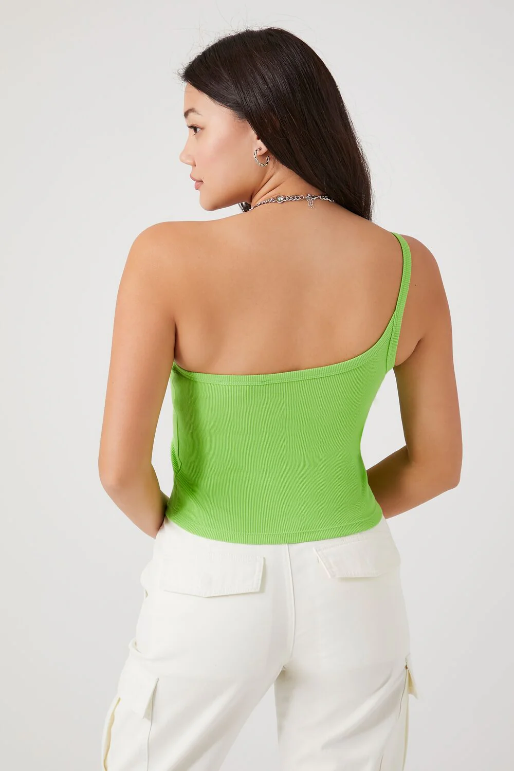 Ribbed Knit One-Shoulder Cami - Image 3