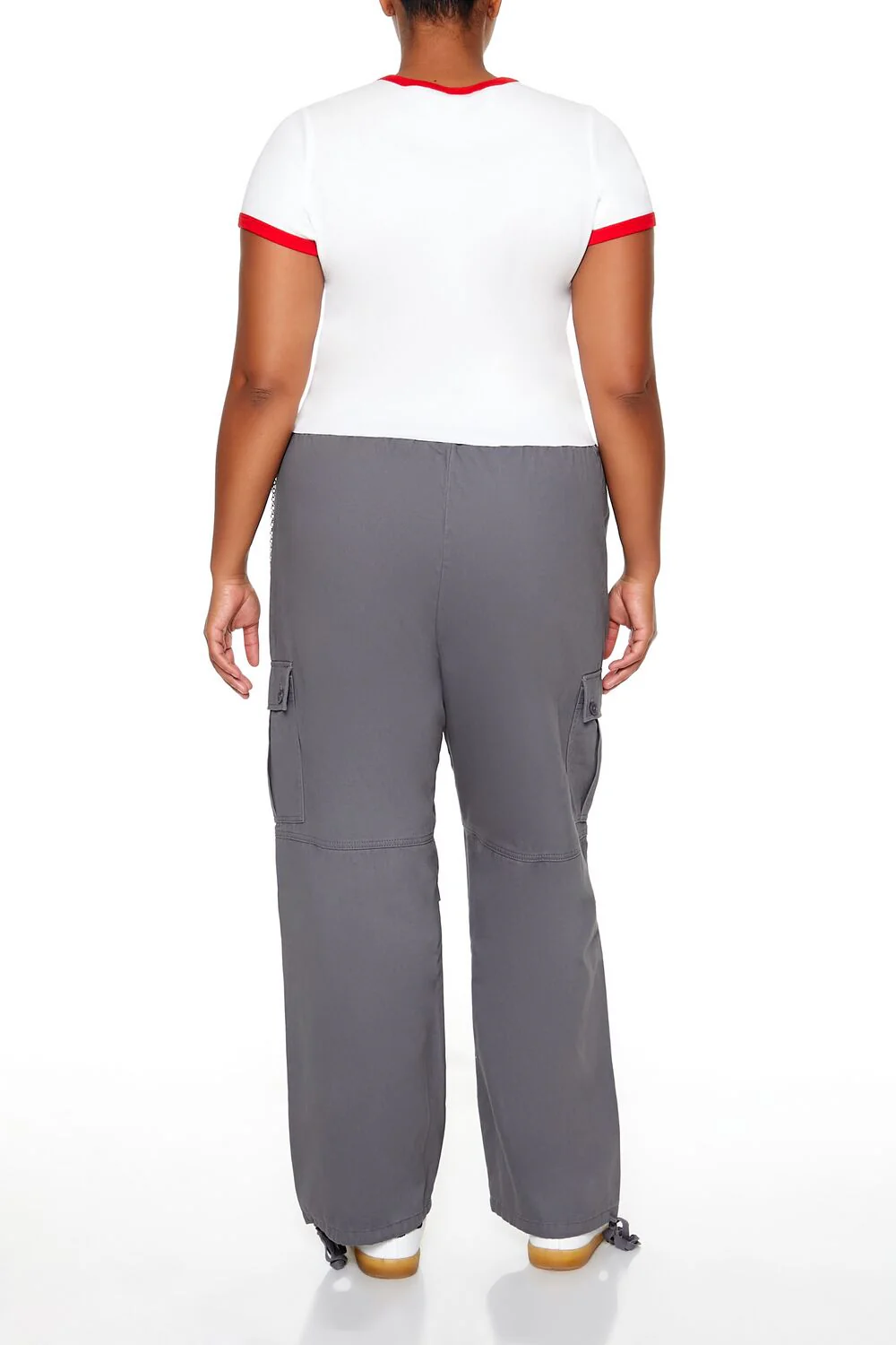 Plus Size Twill Cargo Wallet Chain Pants - Image 4