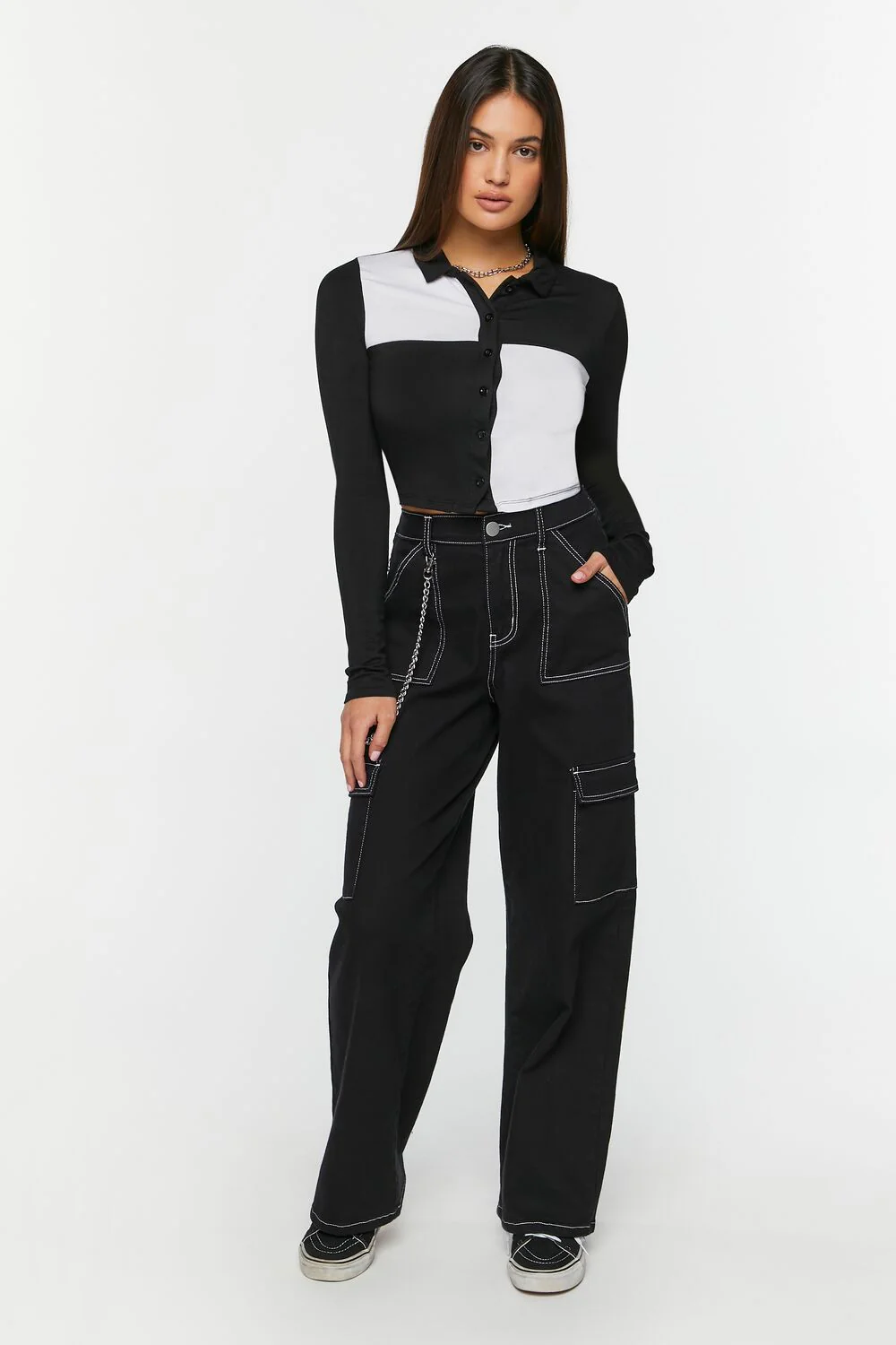 Checkered Cropped Shirt - Image 4