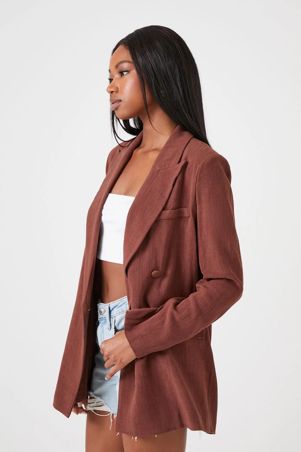 Double-Breasted Notched Blazer - Image 2