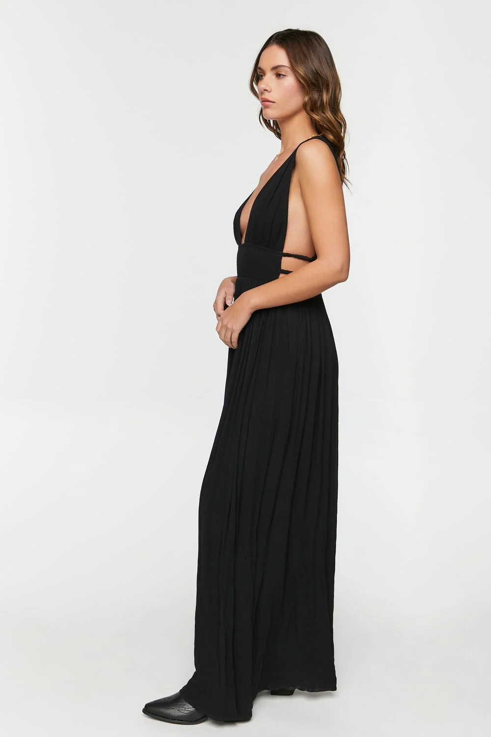 Plunging Smocked Maxi Dress - Image 7