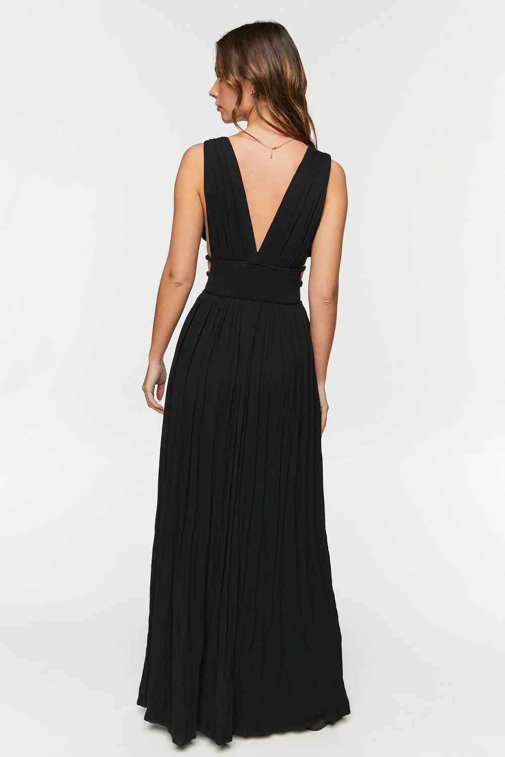 Plunging Smocked Maxi Dress - Image 8