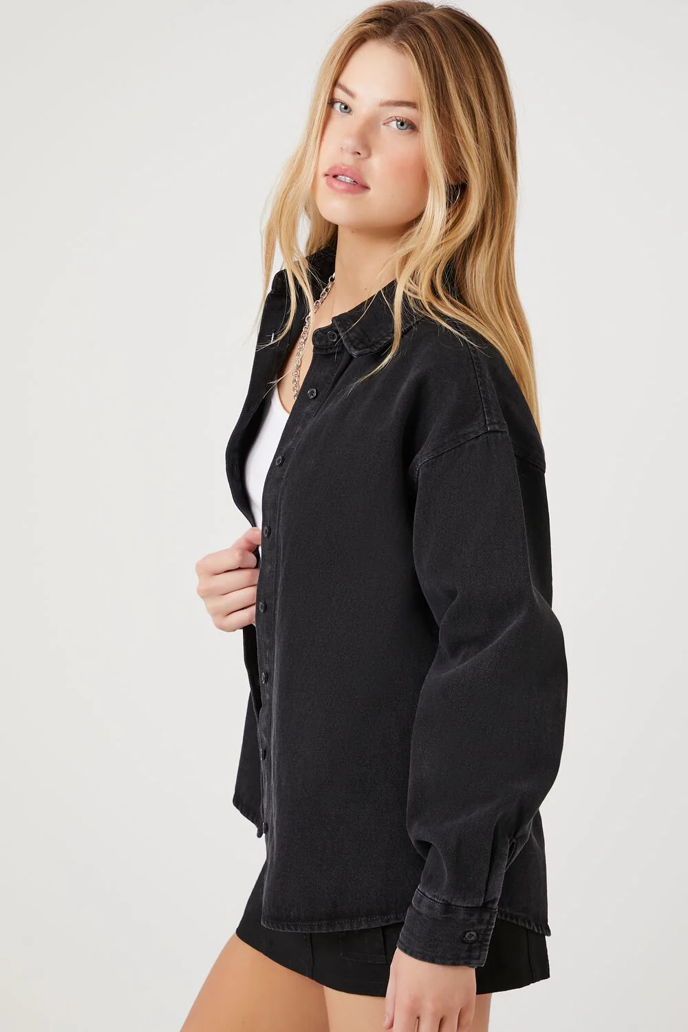 Drop-Sleeve Denim Shirt - Image 2