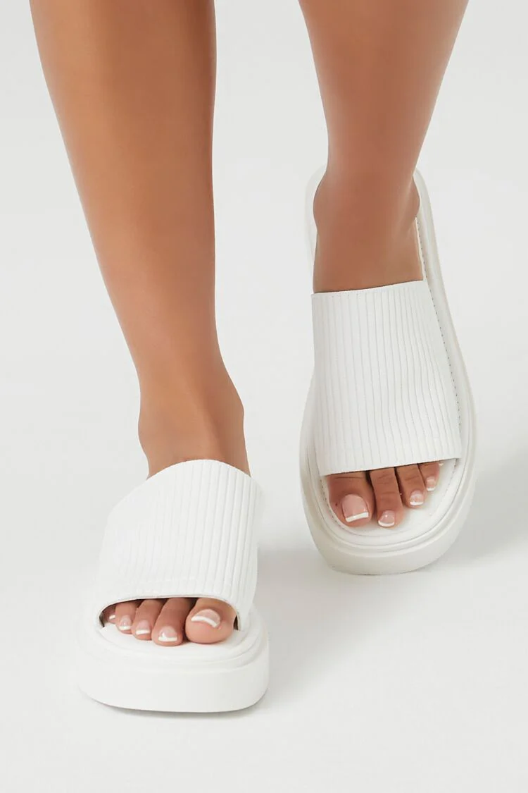 Ribbed Flatform Sandals - Image 4
