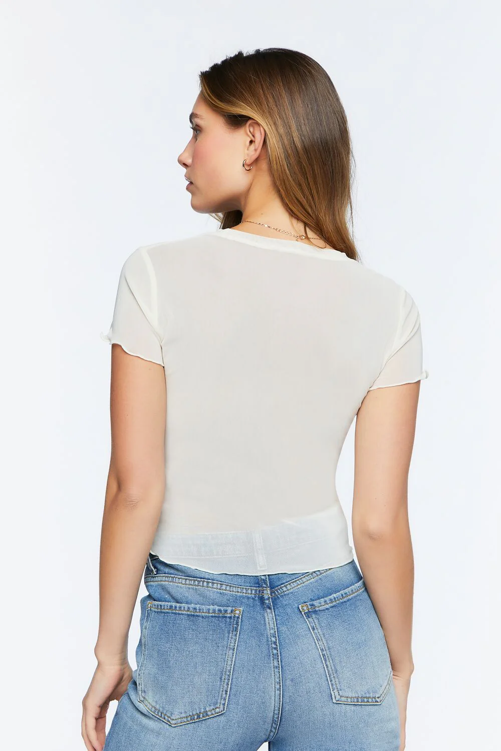 Love Is Love Embroidered Mesh Tee - Image 3