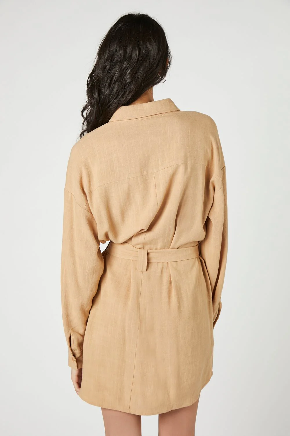 Tie-Waist Mini Shirt Dress - Image 4