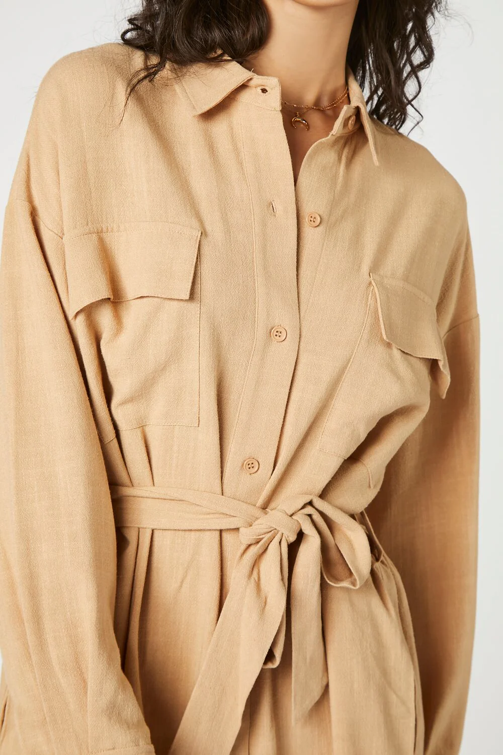 Tie-Waist Mini Shirt Dress - Image 6