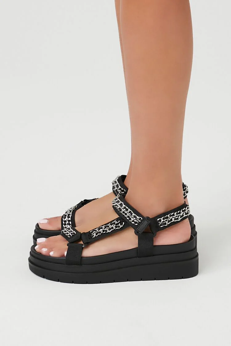 Chain Stacked Platform Sandals - Image 2