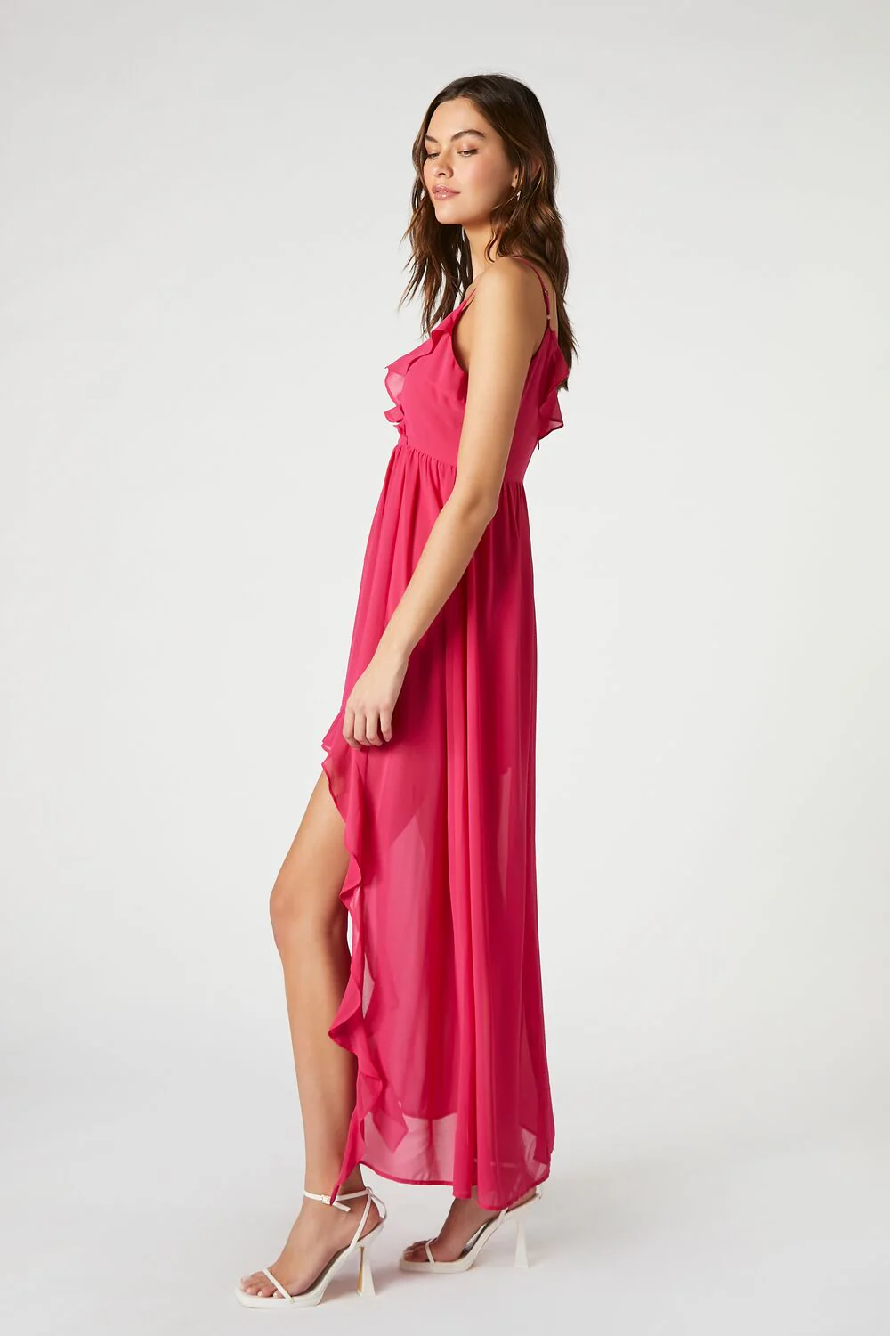 Chiffon Ruffle High-Low Dress - Image 2