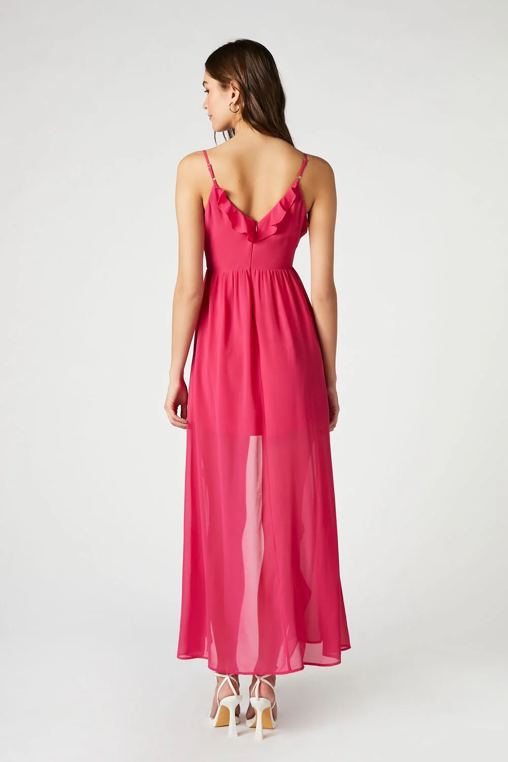 Chiffon Ruffle High-Low Dress - Image 3