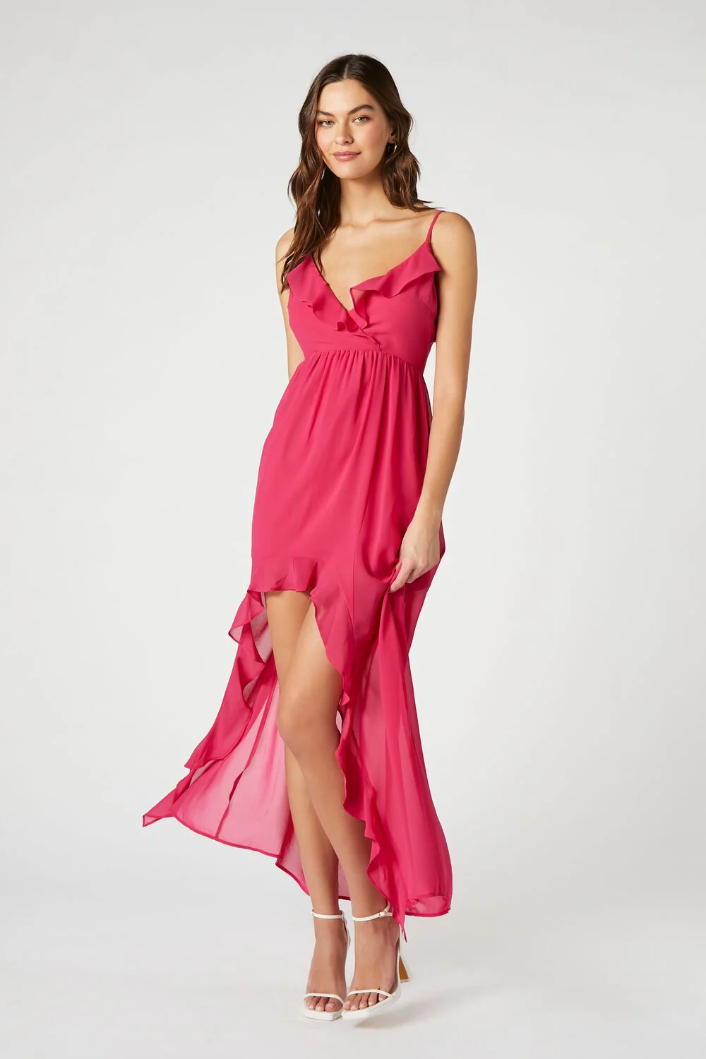 Chiffon Ruffle High-Low Dress - Image 4