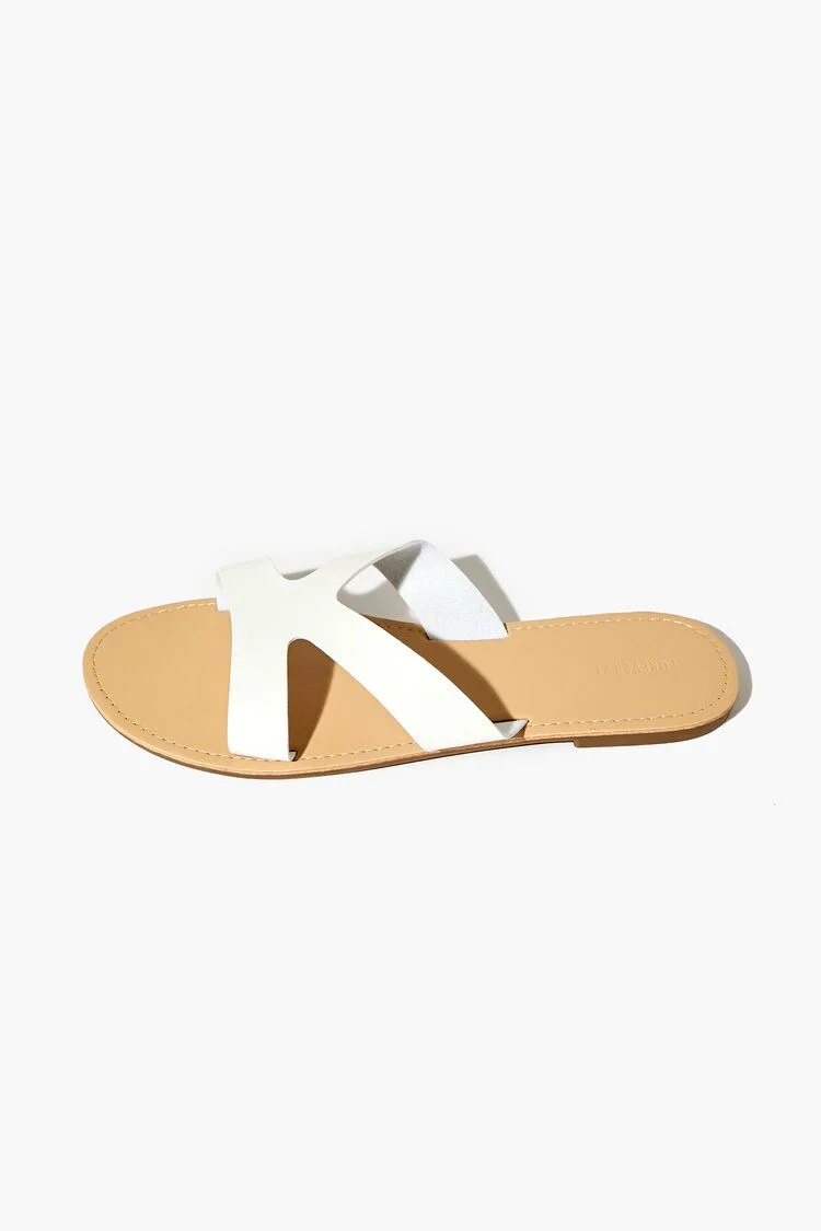 Faux Leather Strappy Flat Sandals - Image 2