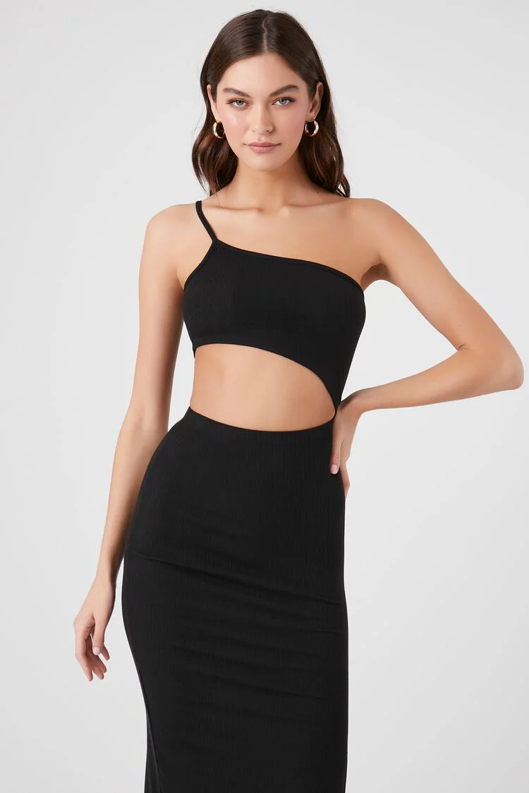 One-Shoulder Cutout Midi Dress - Image 5