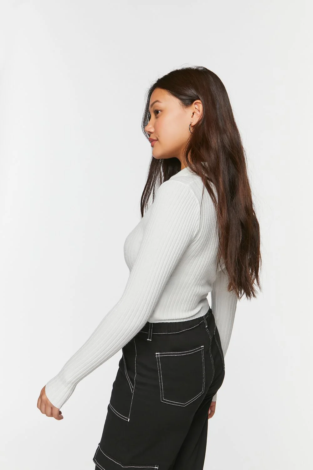 Zip-Up Cardigan Sweater - Image 2