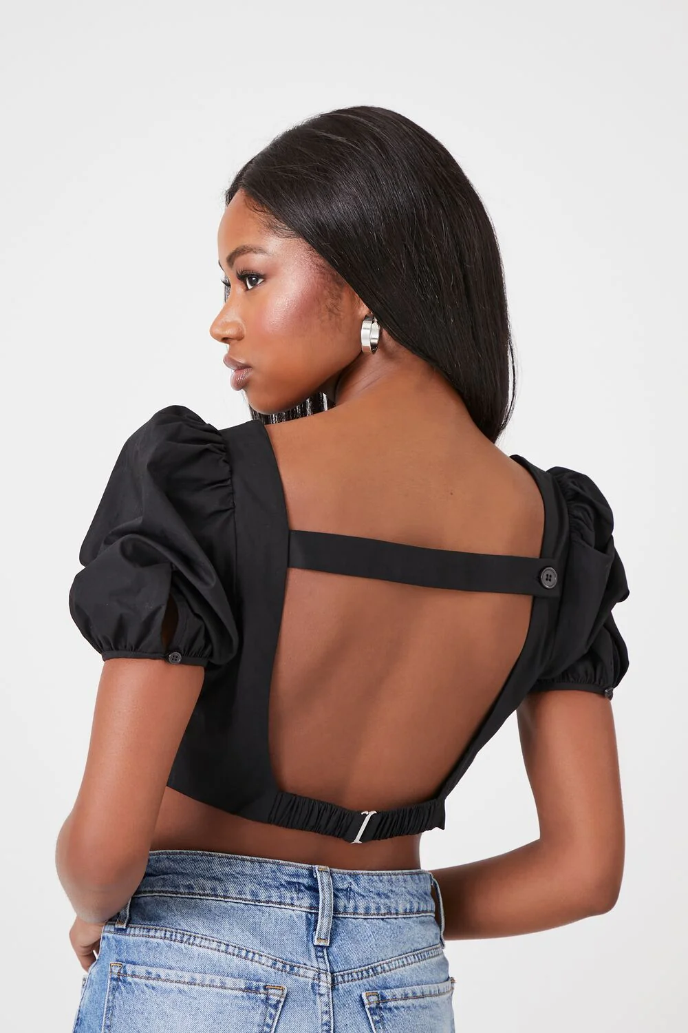 Poplin Cutout Crop Top - Image 3