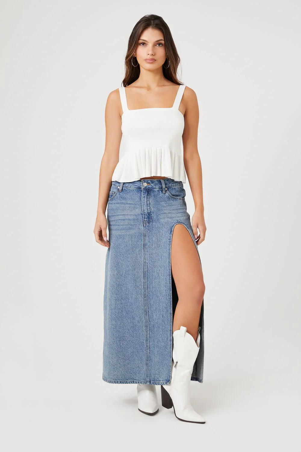 Sweater-Knit Flounce Tank Top - Image 4
