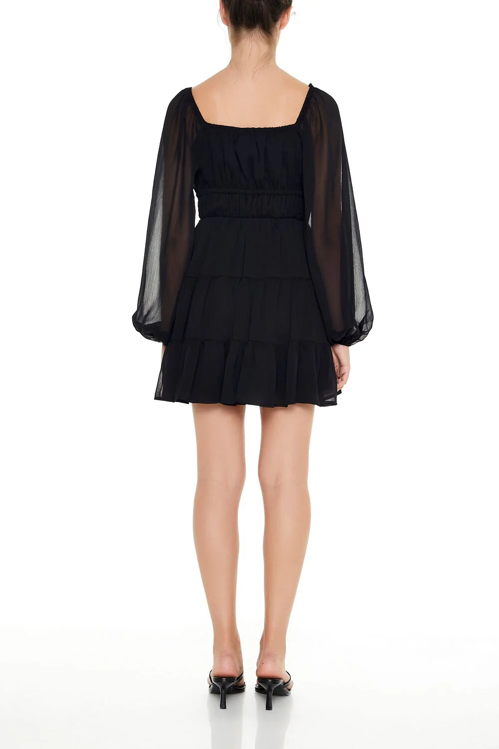 Plunging Tiered Babydoll Dress - Image 5
