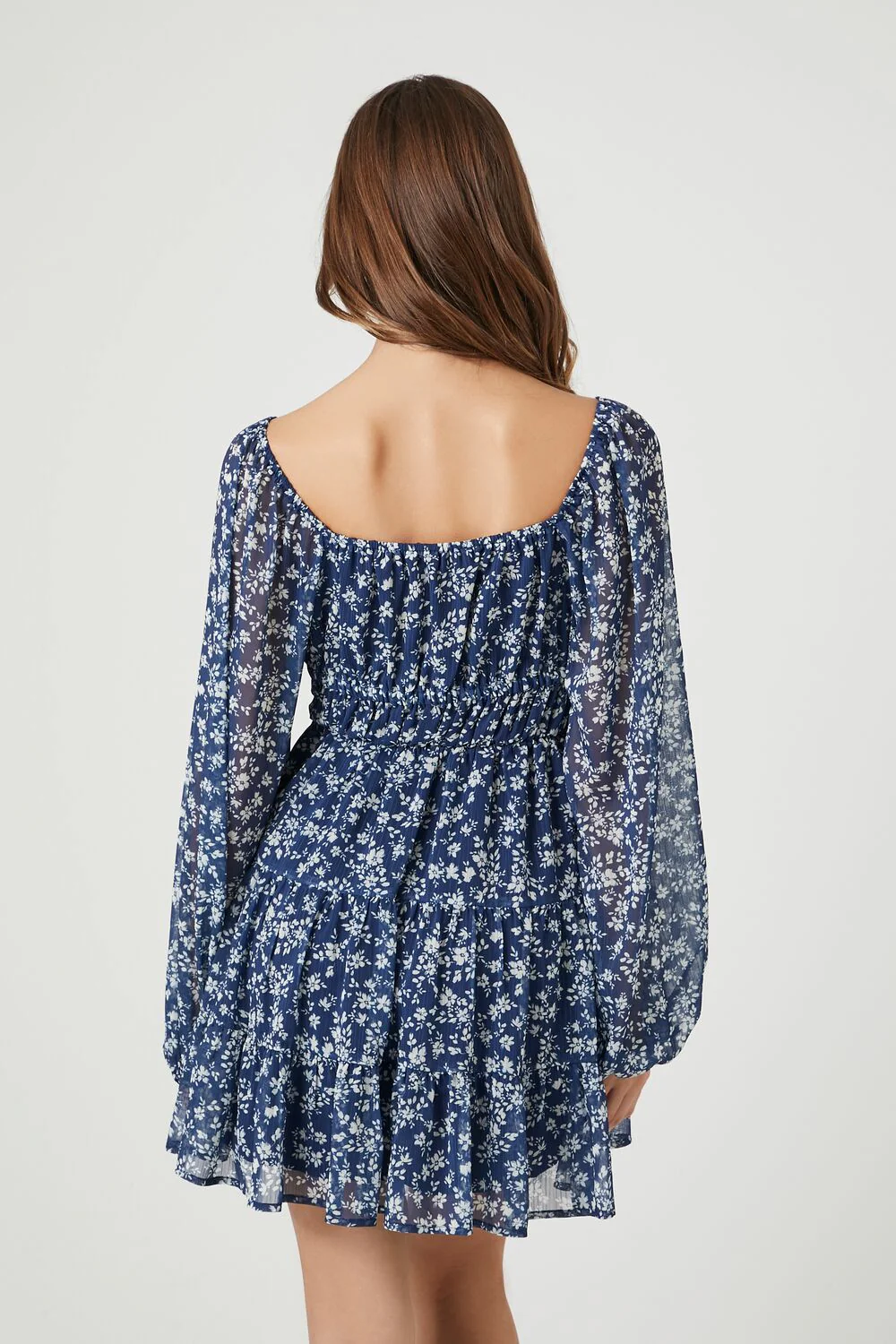 Floral Plunging Tiered Babydoll Dress - Image 3