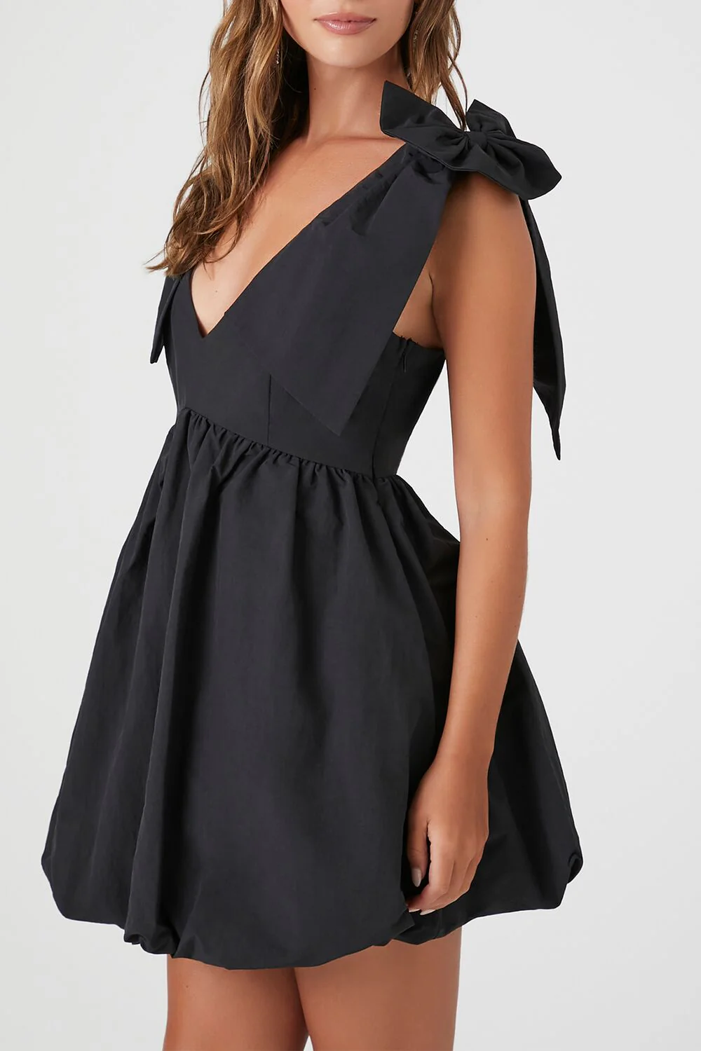 Plunging Bow Babydoll Dress - Image 2